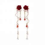 Earrings Red Rose Earrings