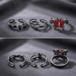 Ring Dark Butterfly Three Piece Ring Set
