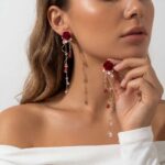 Earrings Red Rose Earrings