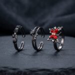 Ring Dark Butterfly Three Piece Ring Set