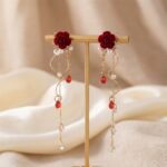 Earrings Red Rose Earrings
